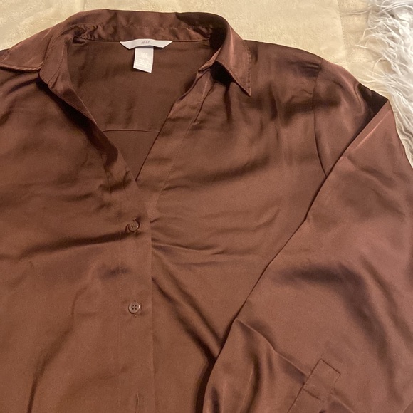 H&M Oversize Silk Button Up Blouse - Picture 3 of 4